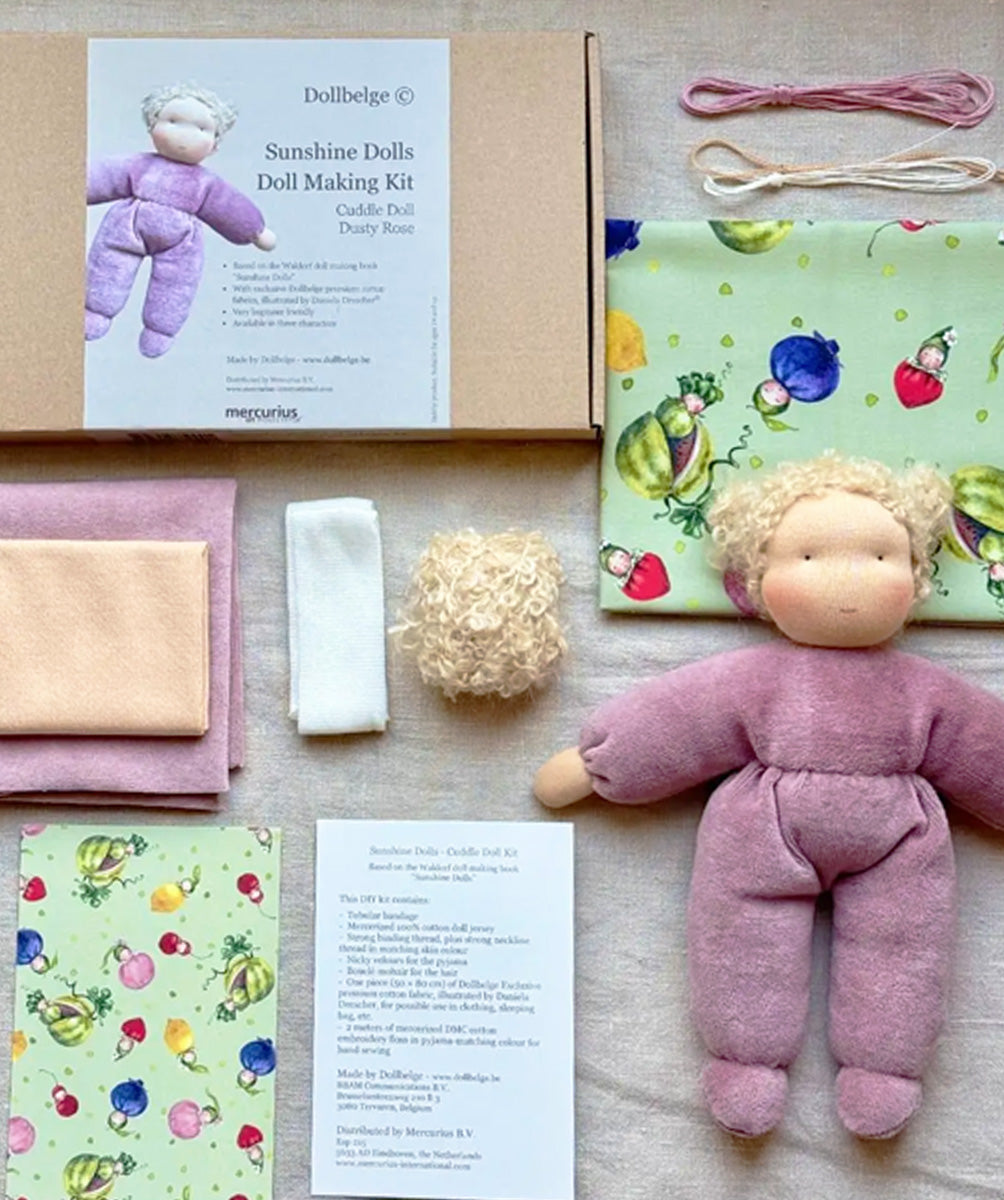 Zelfmaakpakket MINI Knuffelpopje met blond haar