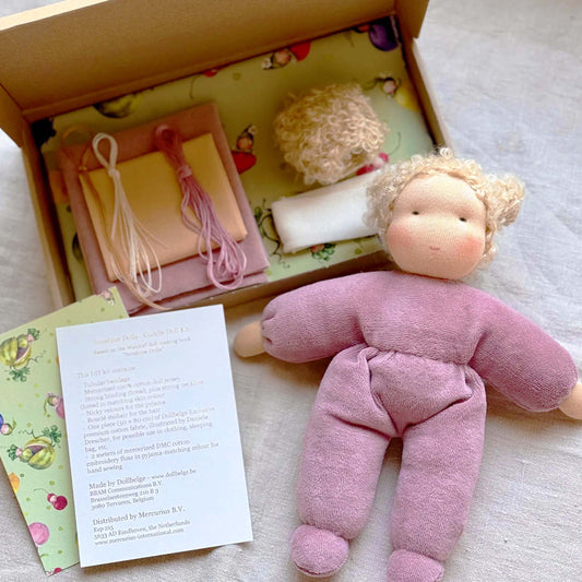 Zelfmaakpakket MINI Knuffelpopje met blond haar